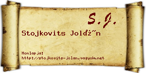 Stojkovits Jolán névjegykártya