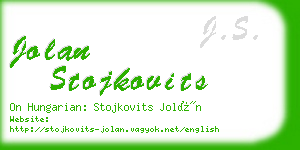 jolan stojkovits business card